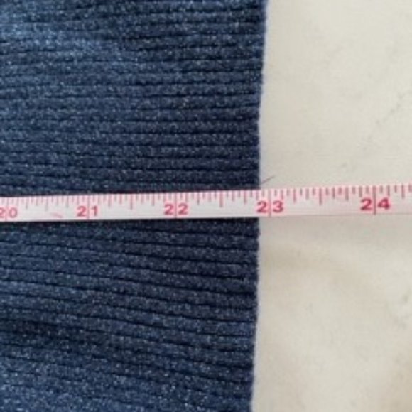 Pure Alfred Sung 2 Piece Turtleneck and Cardigan Small Set in Glitter dark blue - Picture 6 of 10